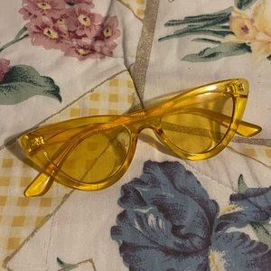 yellow cat eye sunglasses